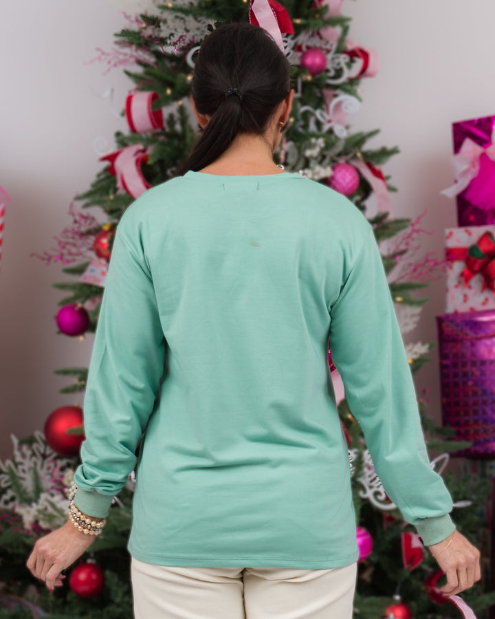 Mint Sequin Tree Shirt