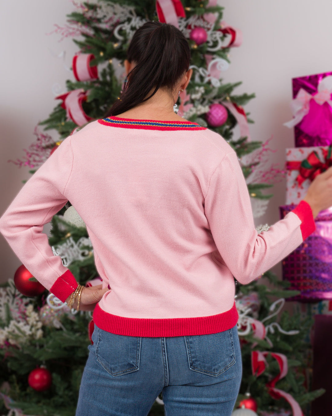 Pink Cardigan w/Champagne