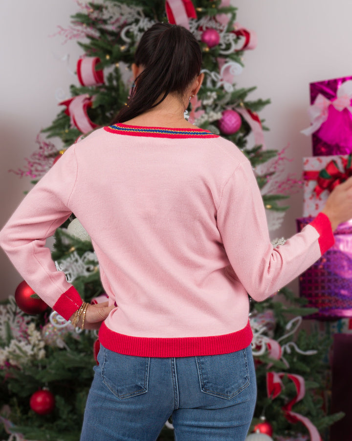 Pink Cardigan w/Champagne