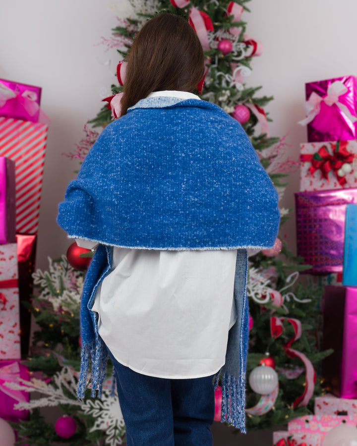 Royal Blue Knit Scarf