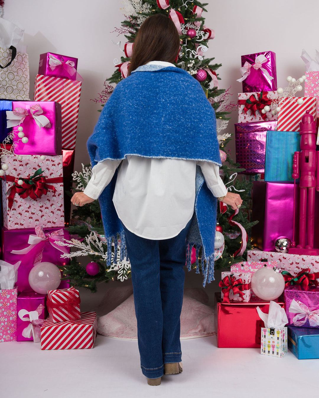 Royal Blue Knit Scarf