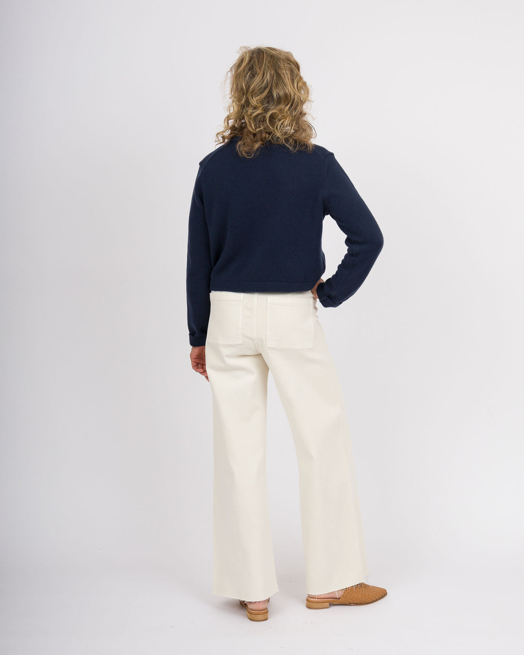 Kimber Wide Leg Pants - Ecru