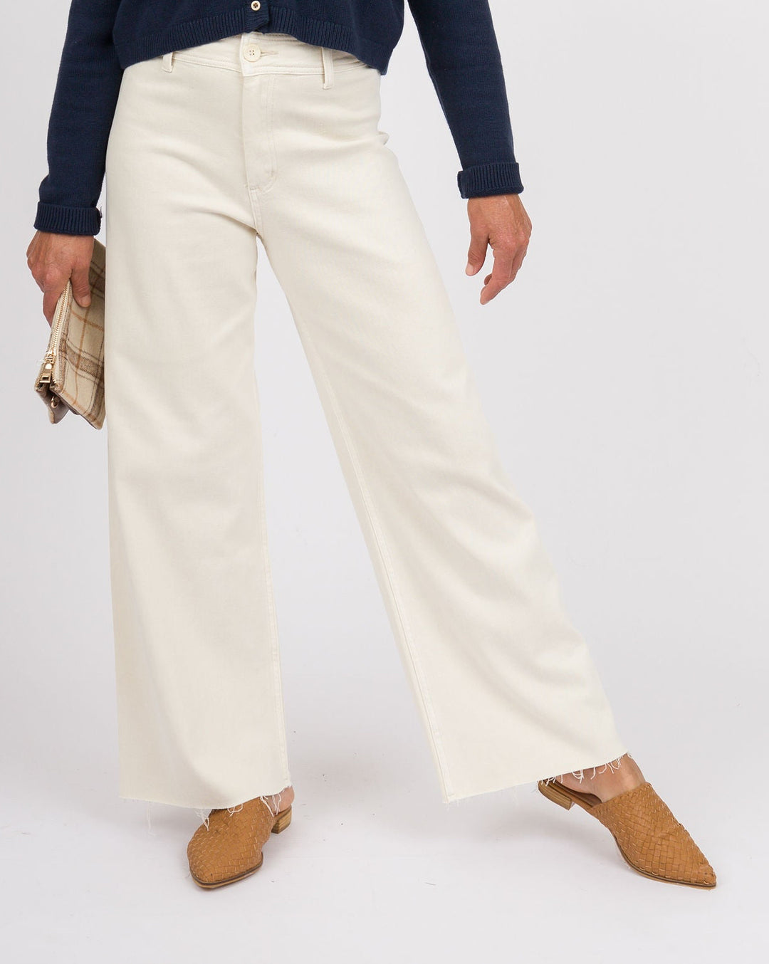 Kimber Wide Leg Pants - Ecru