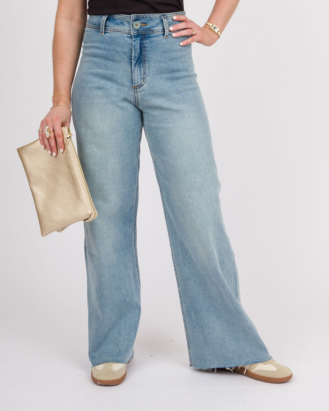 Kimber Wide Leg Pants - Denim