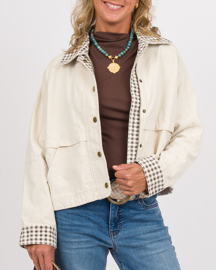 Justina Gingham Twill Jacket