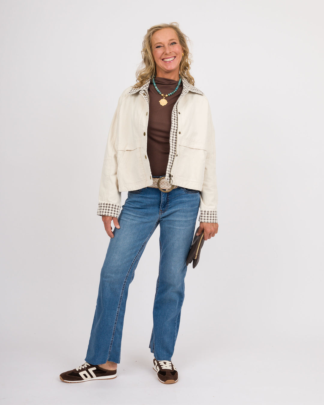 Justina Gingham Twill Jacket