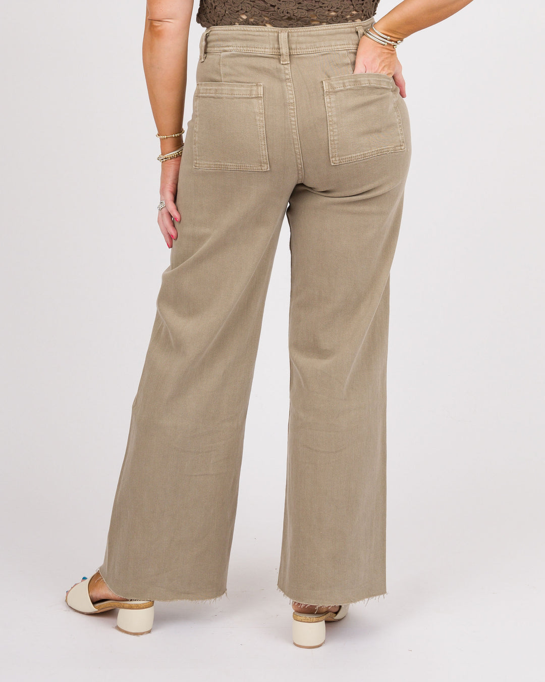 Kimber Wide Leg Pants - Stone