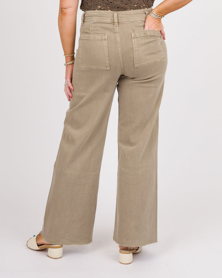 Kimber Wide Leg Pants - Stone