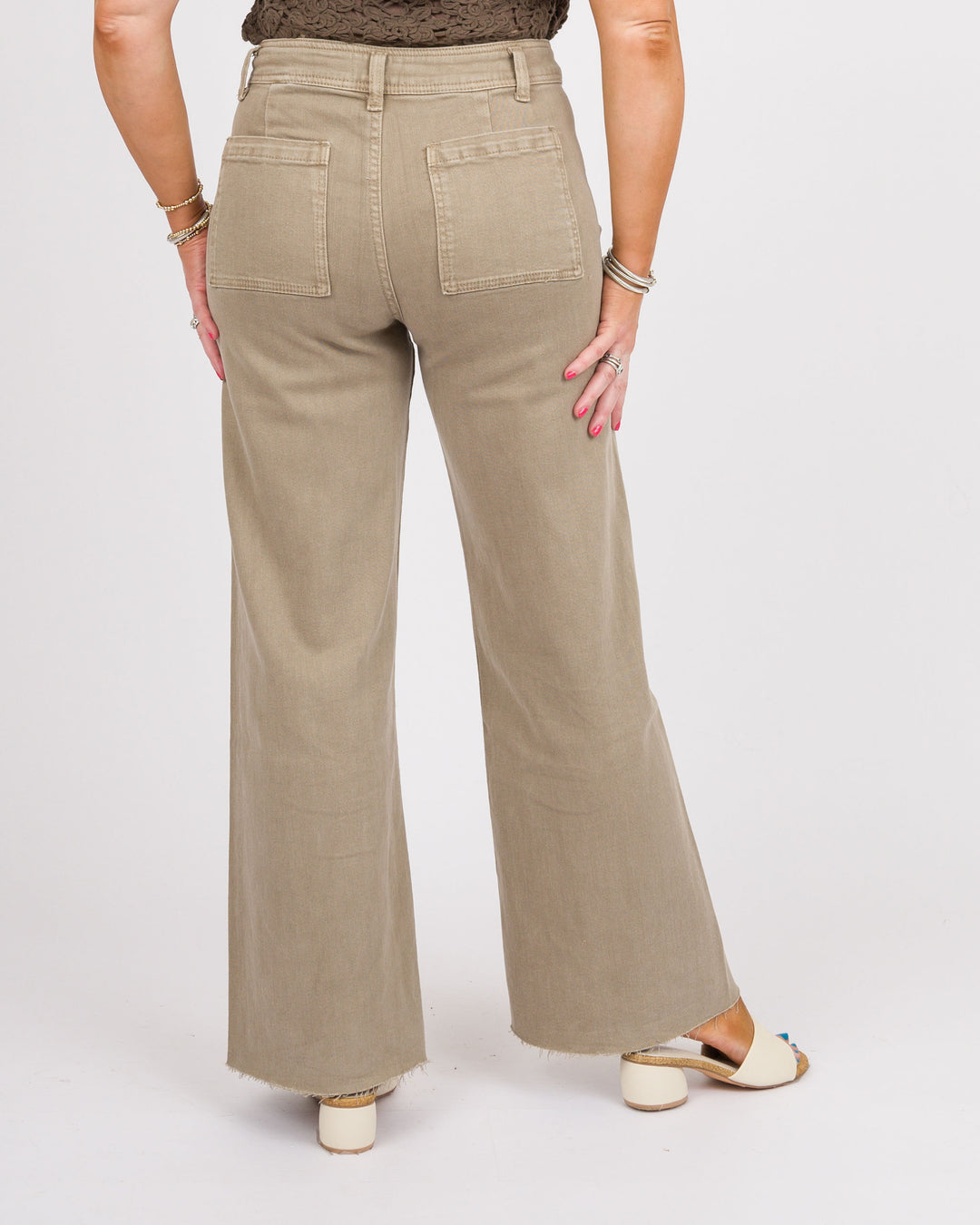 Kimber Wide Leg Pants - Stone