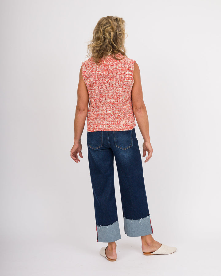 Risen Mid Rise Crop Wide Cuff Jeans