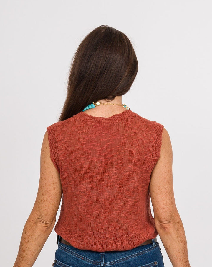 Conrad Sleeveless Top - Rust