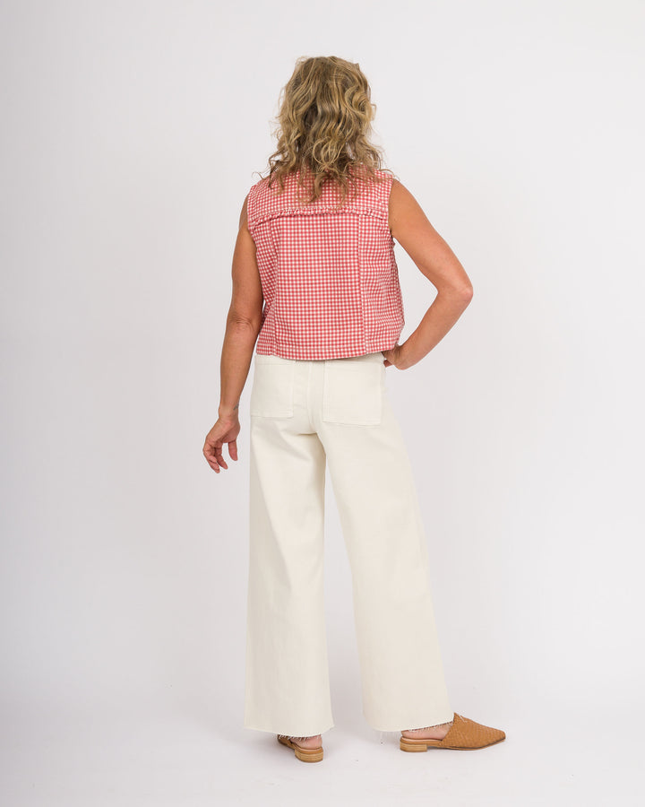 Gloria Red Gingham Vest