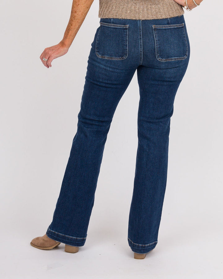 Risen Tummy Control Hi Rise Bootcut Jeans Dark