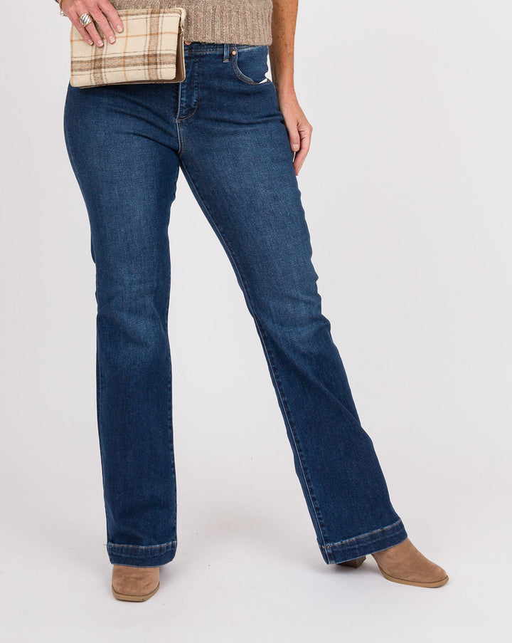 Risen Tummy Control Hi Rise Bootcut Jeans Dark