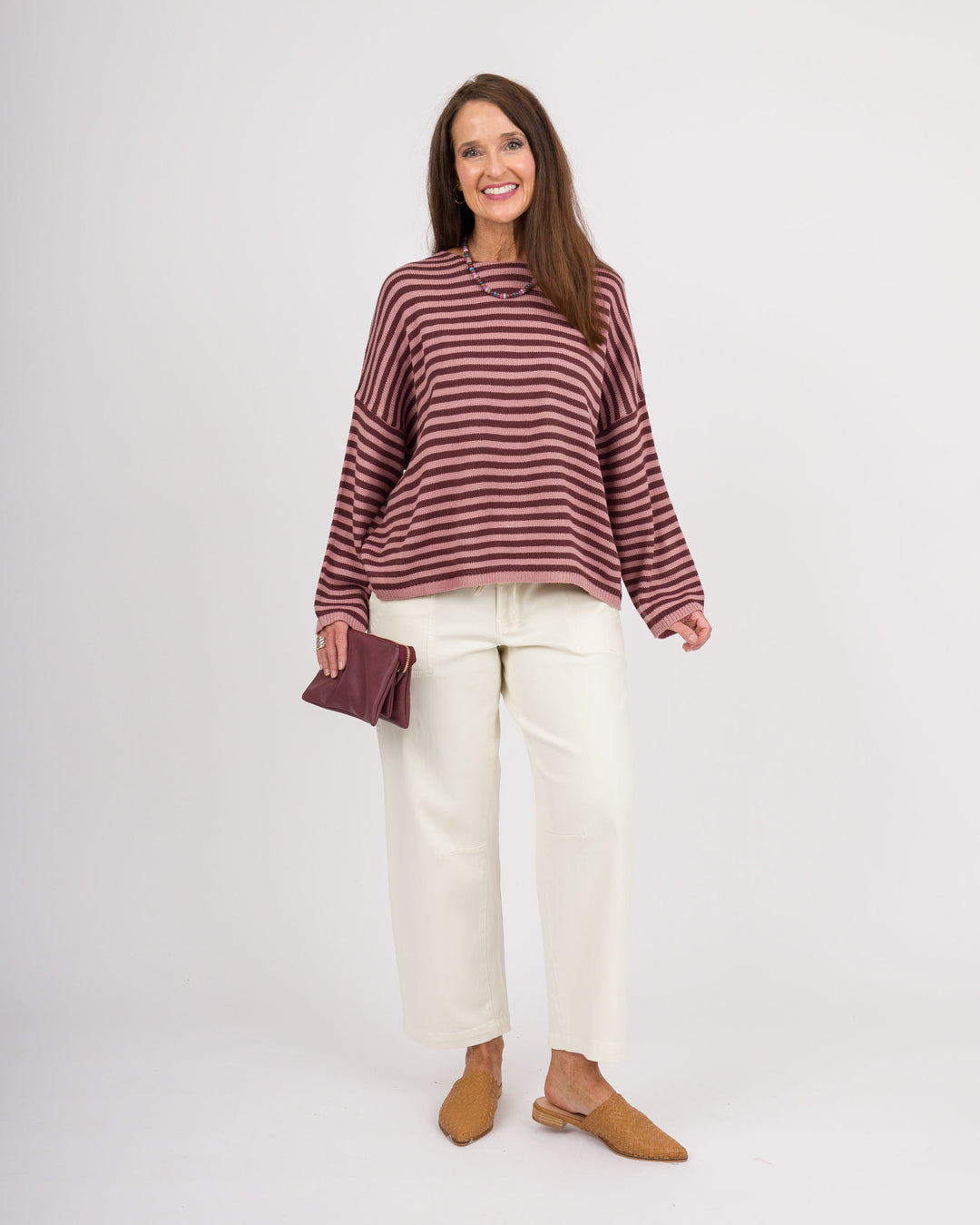 Dark Cherry Striped Sweater