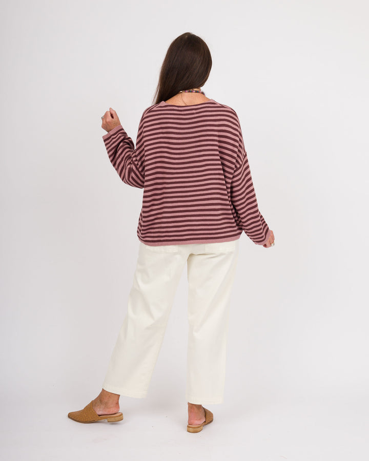 Dark Cherry Striped Sweater