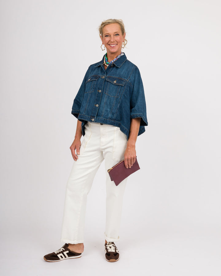 Risen Flowy Cape Denim Jacket