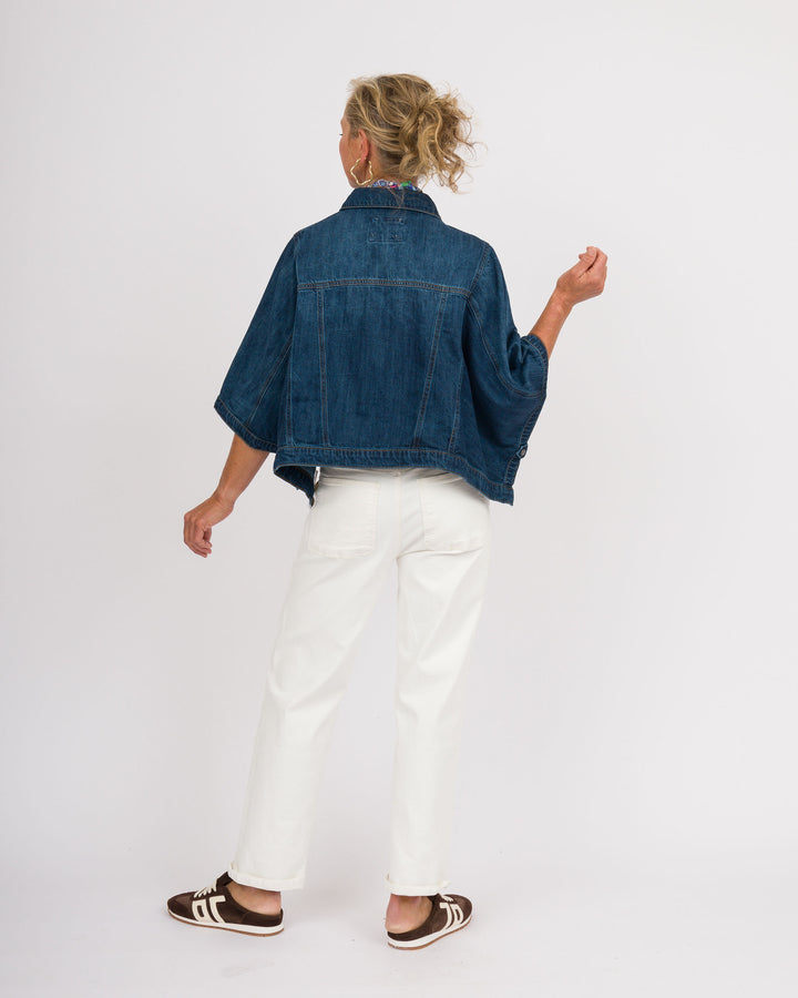 Risen Flowy Cape Denim Jacket