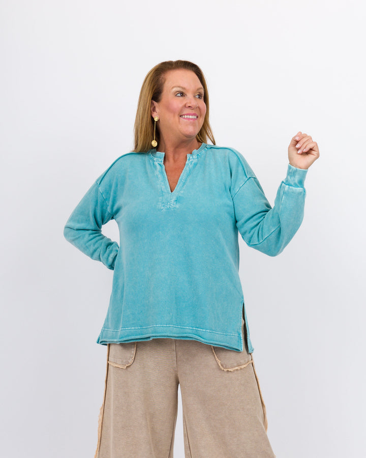 Turquoise Terry Top