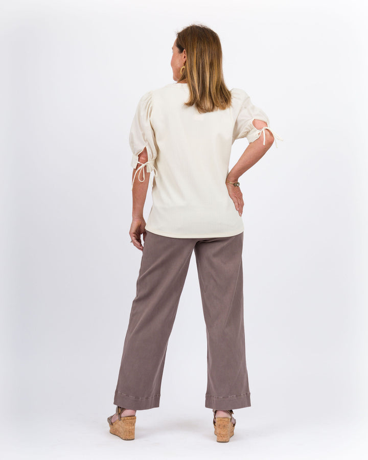 Spanx Twill Cropped Wide Leg - Smoke-Final Sale