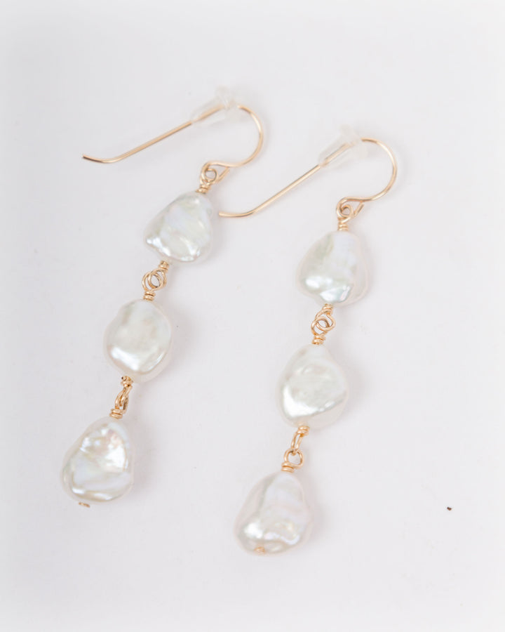 J. Mills Studio Triple Pearl Drop Earrings