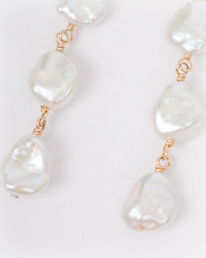 J. Mills Studio Triple Pearl Drop Earrings