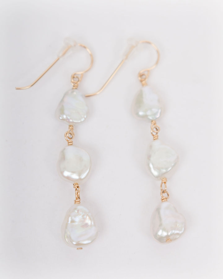J. Mills Studio Triple Pearl Drop Earrings