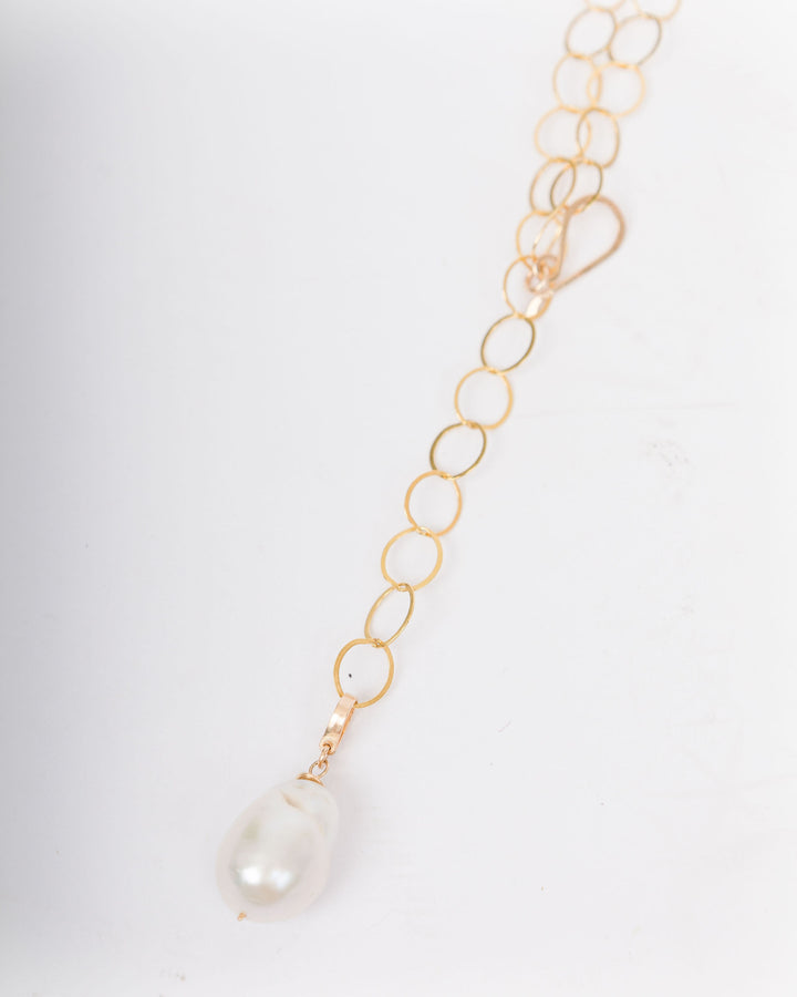 J.Mills Extra Large Baroque Pearl Oval Chain Necklace