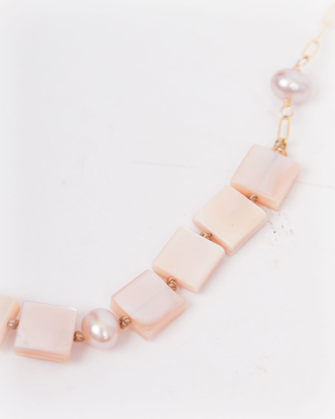 J.Mills Studio Square Cut Pink Abalone Necklace