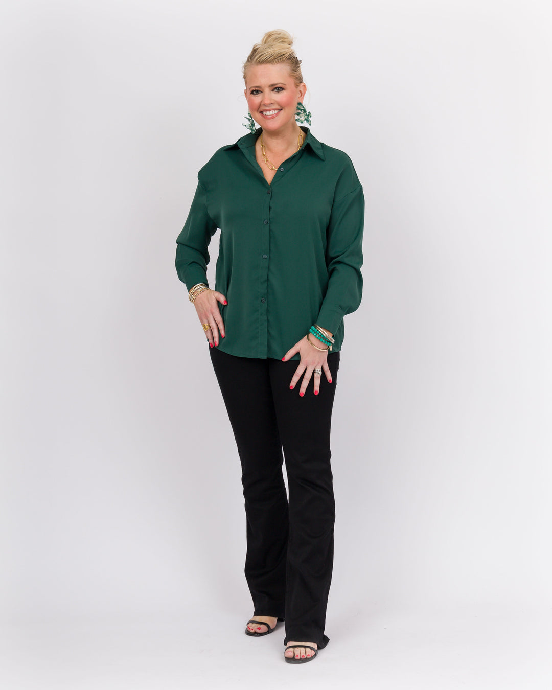 The Kathryn Shirt- Forest Green