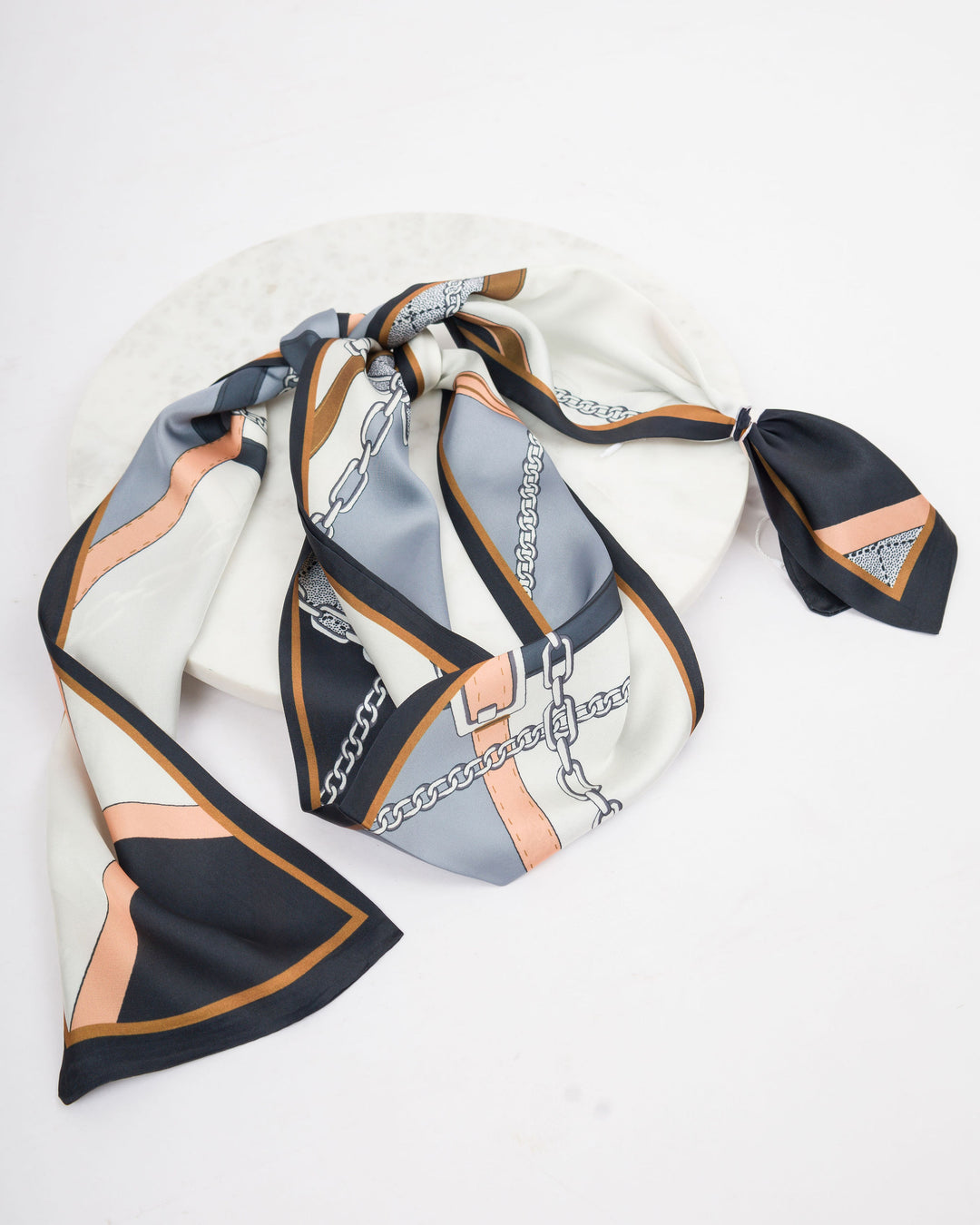 Chain Print Narrow Scarf