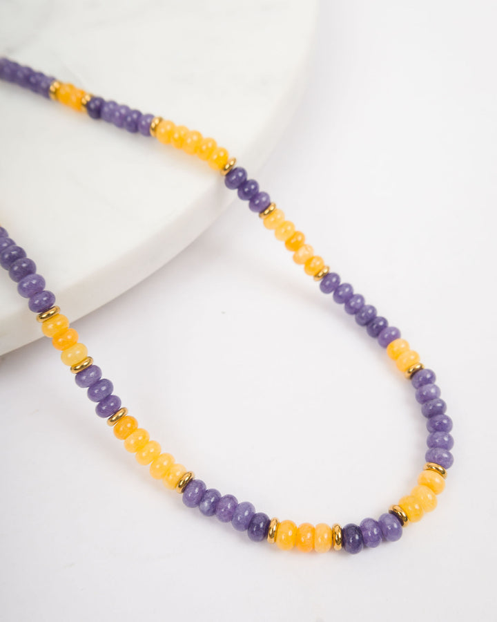 Game Day Bead Necklace - Purple &amp; Gold