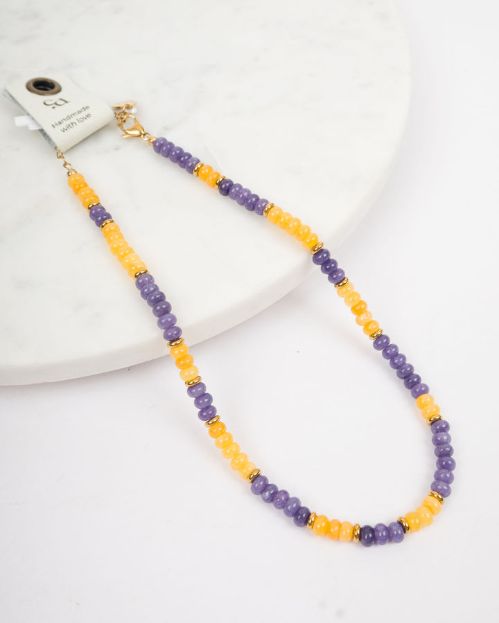 Game Day Bead Necklace - Purple &amp; Gold