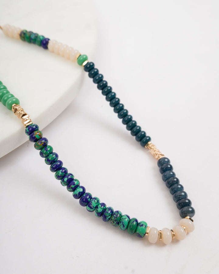 Glass Bead Necklace - Green