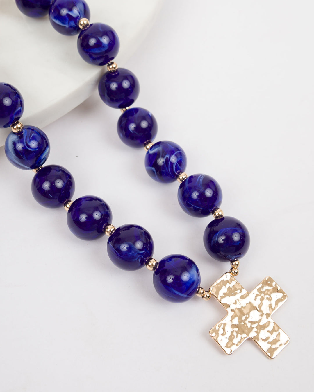 20mm Resin Ball with Cross - Blue
