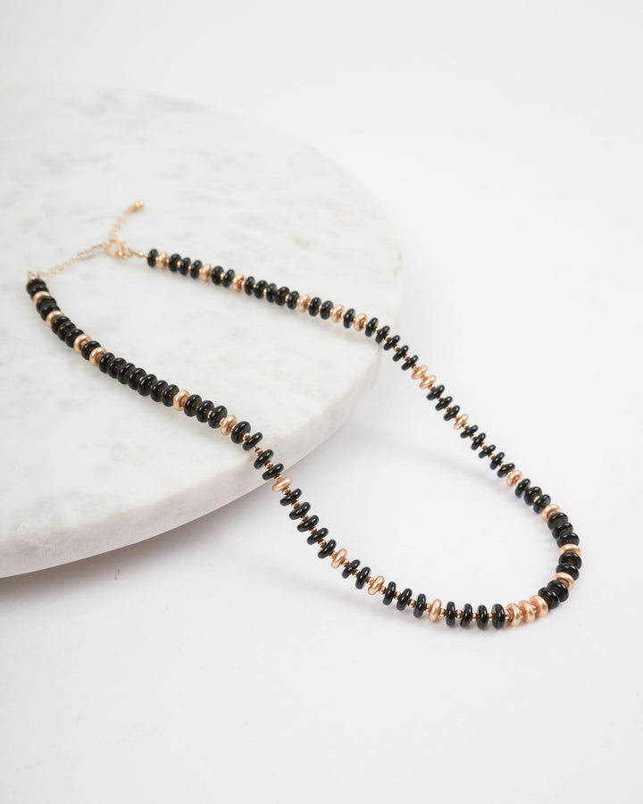 Small Beaded Necklace - Black
