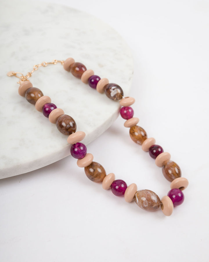 Beaded Necklace - Brown