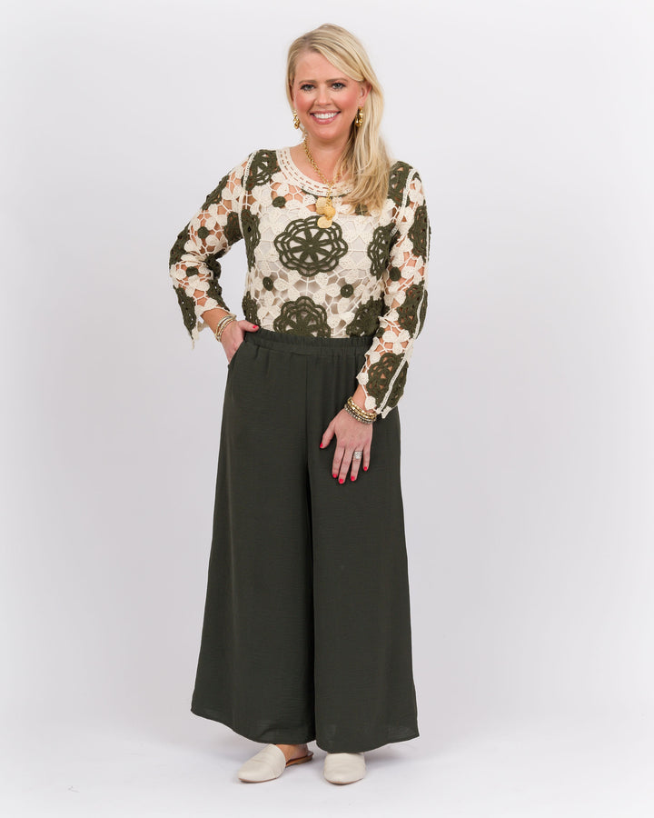 Olive Wide Leg Pants
