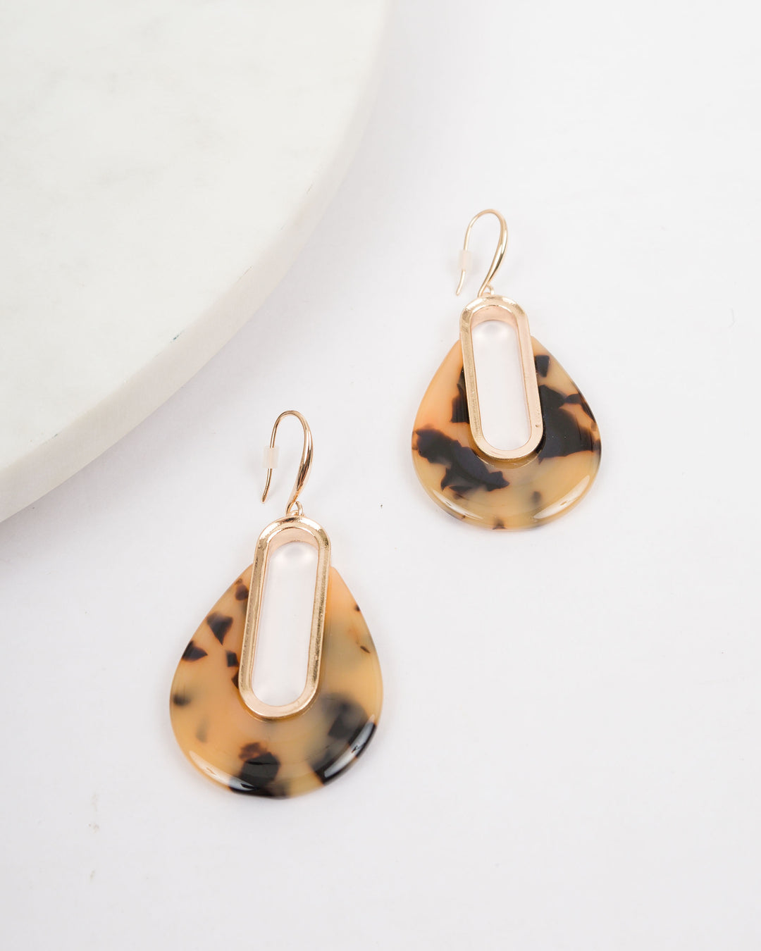 Tear Drop Earrings - Tortoise
