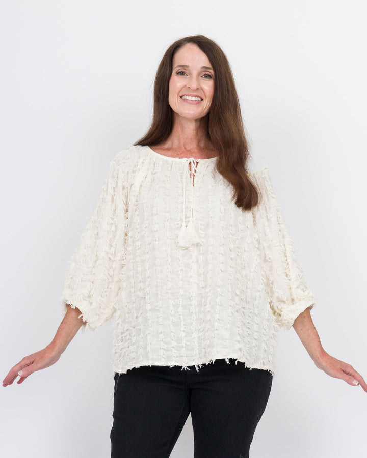 Lexi Textured Top-Cream