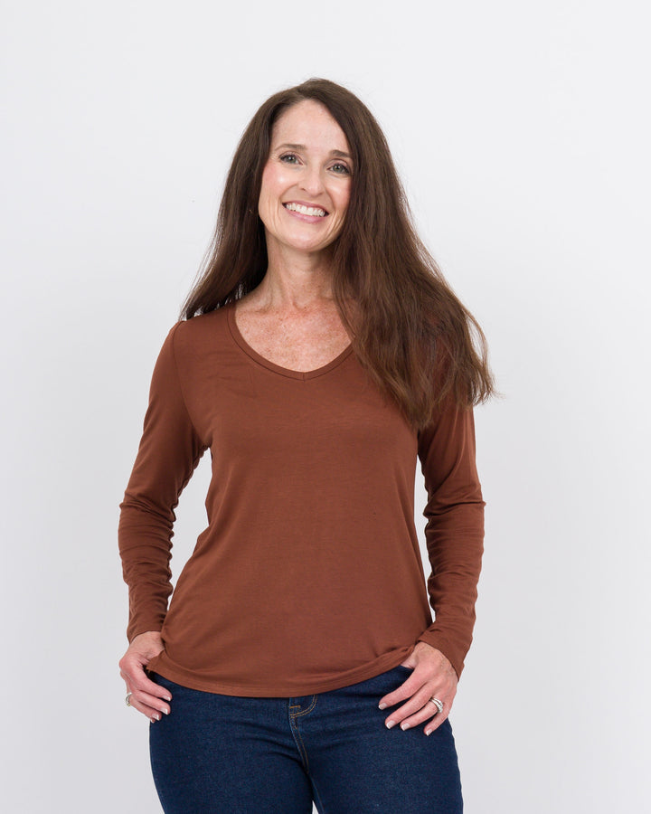 V-Neck HiLo Top- Andorra