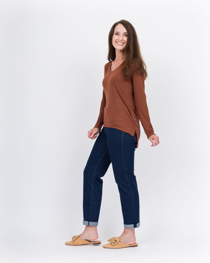 V-Neck HiLo Top- Andorra