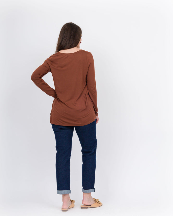 V-Neck HiLo Top- Andorra