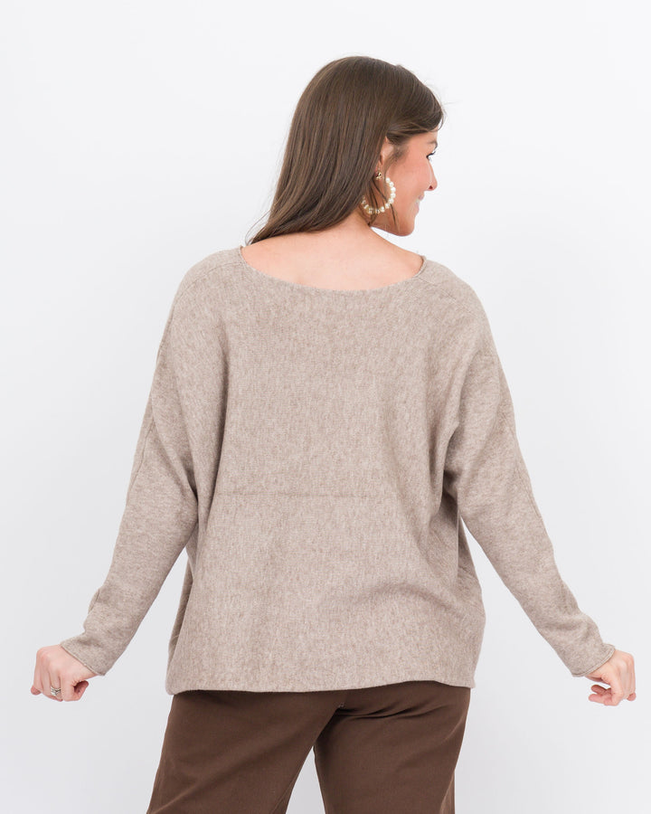 V-Neck Oatmeal Sweater