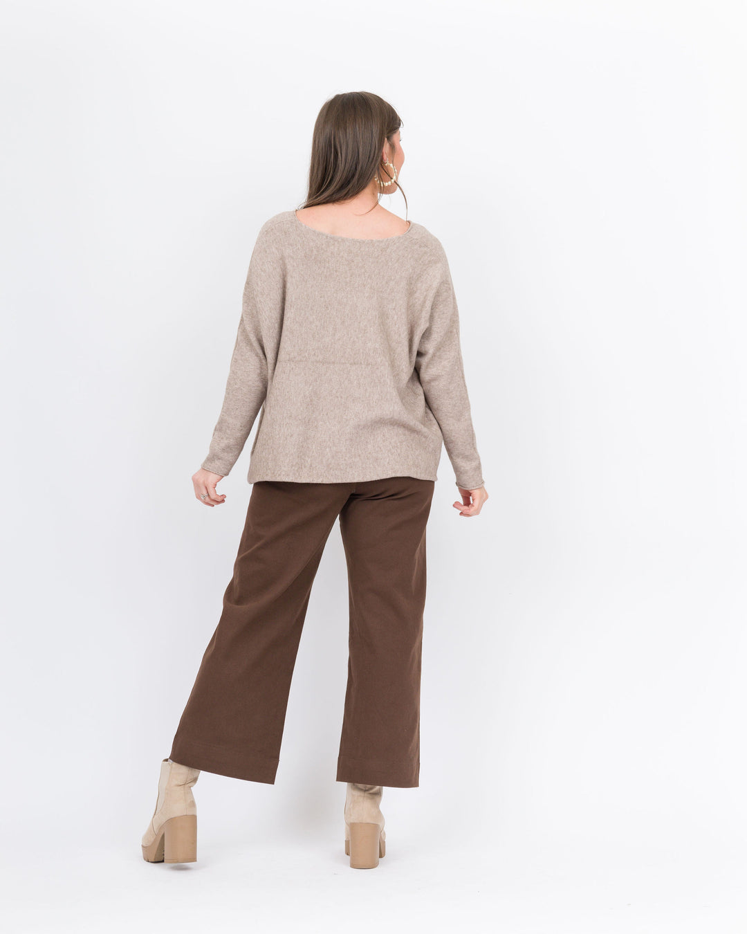 V-Neck Oatmeal Sweater