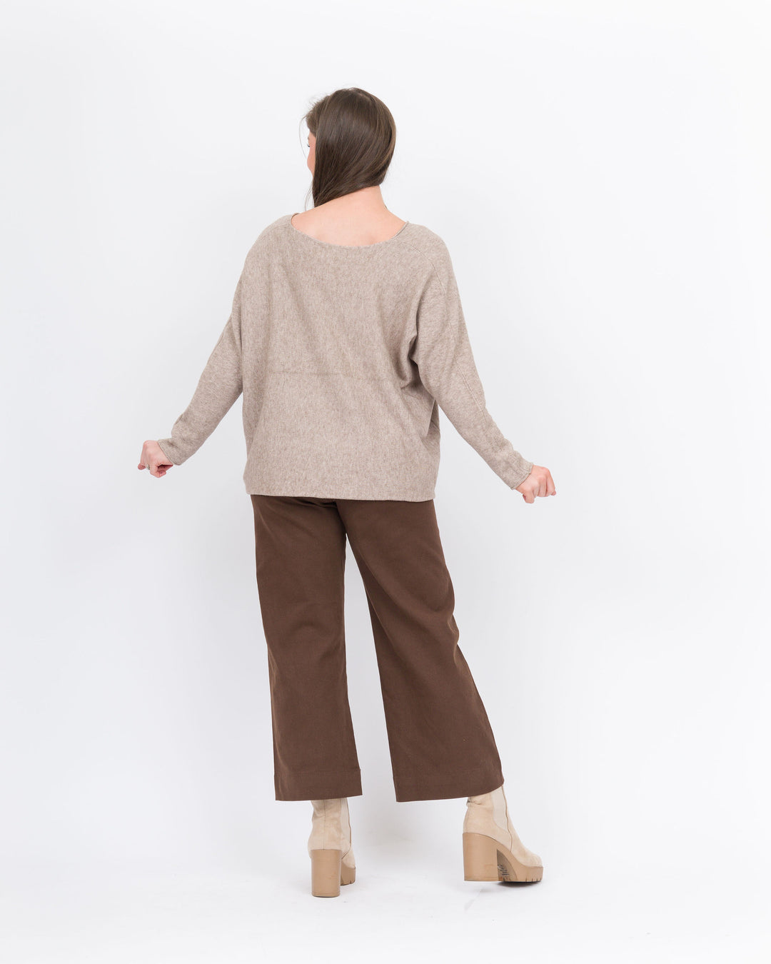 V-Neck Oatmeal Sweater