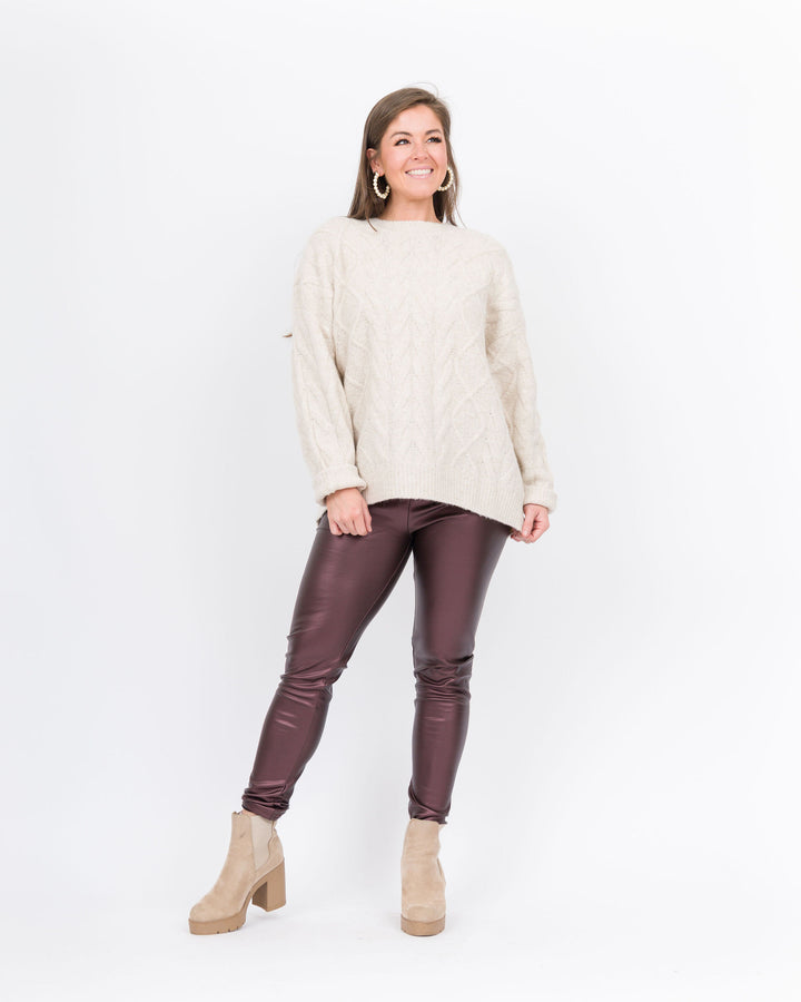 Casper Cable Knit Sweater- Oatmeal