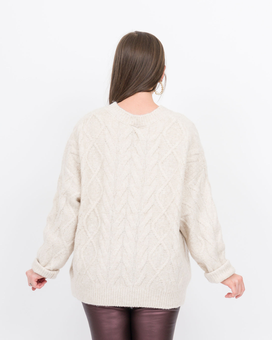 Casper Cable Knit Sweater- Oatmeal