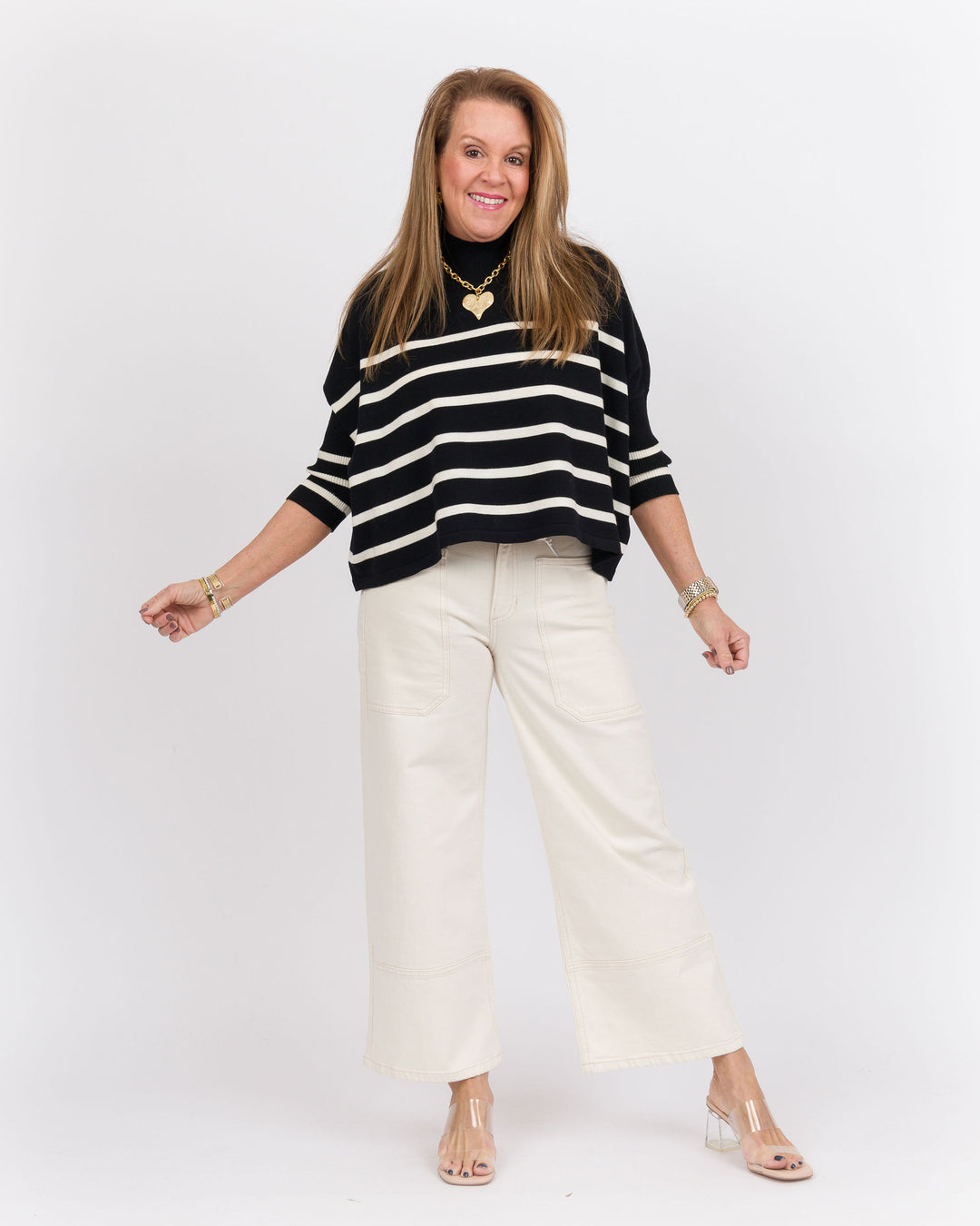 Kerisma Aja Ortho Striped Sweater - Black and White