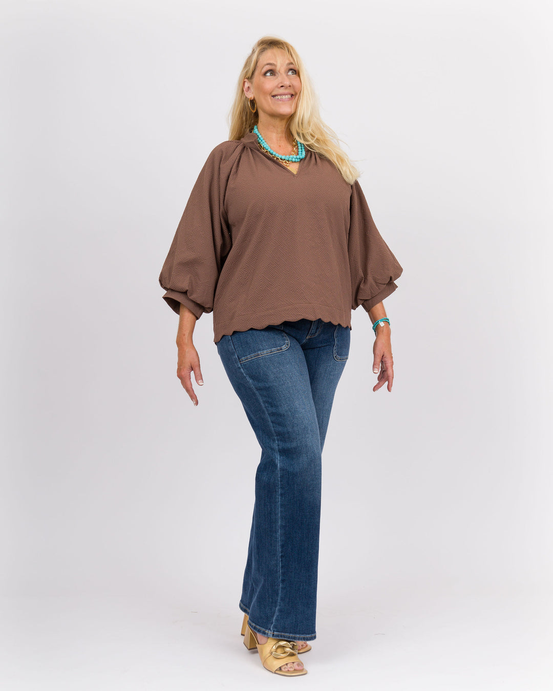 Chocolate Scallop Edge Top